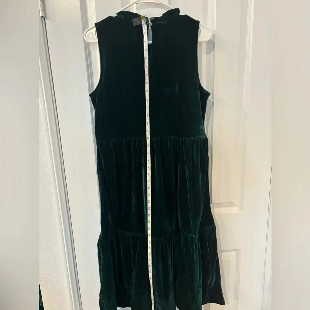 J.Crew Factory Velvet sleeveless midi dress Women’s Size 6 Color Old Forest NWT - Picture 13 of 16